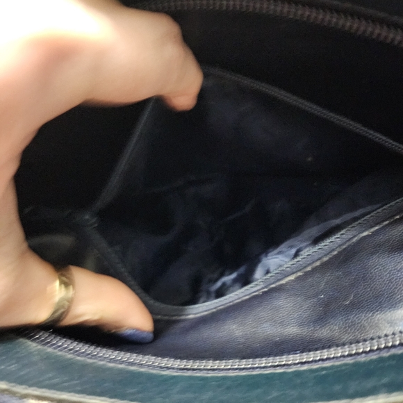 Celine C Macadam Handbag canvas/ leather Navy GUC - Picture 6 of 9